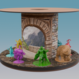 MiniTower-StoneGateLandscape.png MiniTower - Filament Spool Recycling Miniatures Display (Modular, Stackable, Interlockable) - Turn Empty Filament Spools Into D&D Displays!