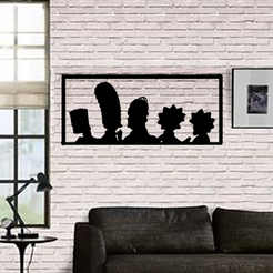 Los-Simpson-1.png 3D file The Simpsons silhouette👀・3D printable design to download