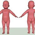 T_pose_baby_preview11.jpg Baby in T Pose Quad Mesh avec 5 niveaux de subdivision.