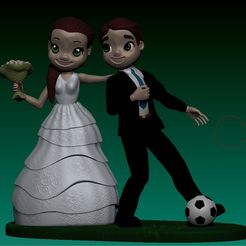 soccer1.jpg Fichier 3D Bouchon de gâteau de mariage (thème football)・Modèle à télécharger et à imprimer en 3D, philocritus