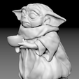 Bébé Yoda Zbrush.PNG Baby Yoda (Grogu) 3x (with bowl, with porg, jedi)