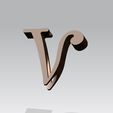 V.jpg Straw topper letter V