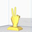 cura2.jpg Low poly Hand sign two fingers, Hand sign two fingers