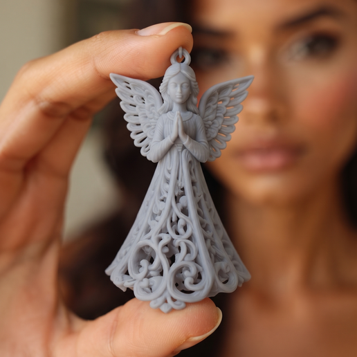 Praying Angel Ornament Figurine - 3D Printable STL File for Resin and FDM Printers