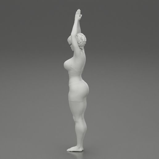 Girl-10.jpg 3D file Woman doing Upward Salute Pose Urdhva Hastasana Exercise 3D Print Model・3D printing design to download, 3DGeshaft