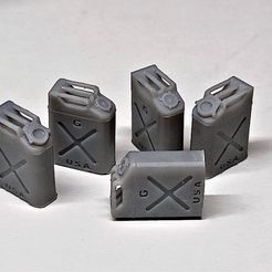 US_Jerrycans.jpg Free STL file 1/35 WW2 US Jerrycans (Fuel and Water)・3D printer design to download