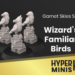 Wizard's Familiar Birds.png STL file Chibi Wizard's Familiar Birds・3D printable design to download, HyperMiniatures