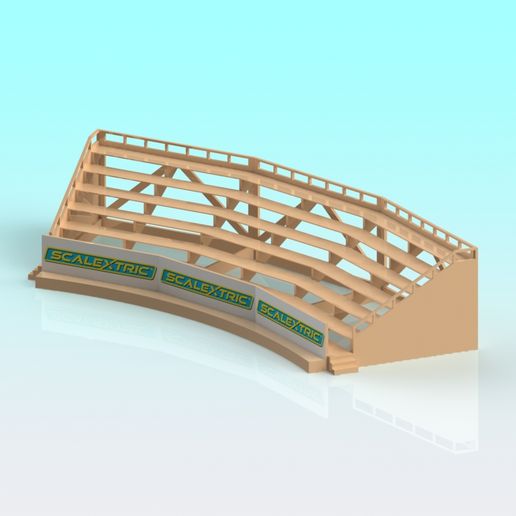 1:32 scale Scalextric slot car curved grandstand - 3D model önizlemesi