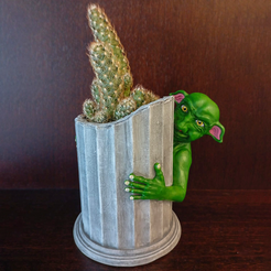 Goblin_planter1.png Archivo STL gratis Jardinera oculta Goblin・Modelo para descargar y imprimir en 3D