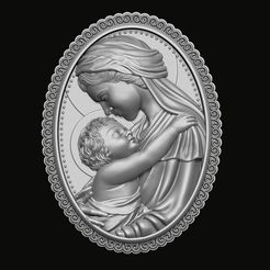 112.2.jpg Archivo STL María con el Niño Jesús Modelo de impresión 3D・Plan para descargar y imprimir en 3D