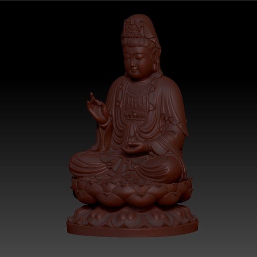 010guanyin2.jpg Fichier OBJ gratuit Guanyin bodhisattva Kwan-yin sculpture pour imprimante cnc ou 3d・Objet pour impression 3D à télécharger, stlfilesfree