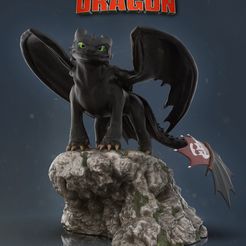 render.jpg Toothless - How to train your dragon for 3d print model