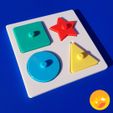 animodel3D_puzzle_3.jpg Cute Montessori Geometric Shapes Game for Kids - Geometric Shapes Sorting Chart for Baby Education and 4 Geometric Figures