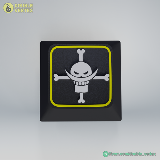 1.png Porta-chaves com logótipo pirata White Beard - para impressão 3D (compatível com XDA/DSA)