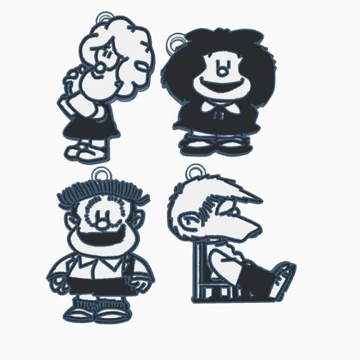 Mafalda key chains 3D model