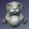 Dog_front.jpg The puppy with a ball 3D print model