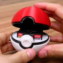 Untitled.jpg STL-Datei Pokeball Switch Cartridge Holder kostenlos・Modell zum 3D-Drucken zum herunterladen
