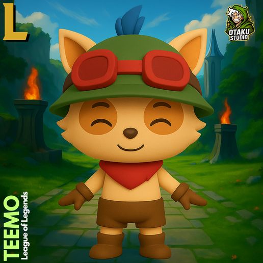 🎨 Teemo League of Legends Fan Art 3D Model・ STL File for 3D