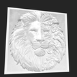 Screenshot-2023-10-27-at-4.18.33 PM.png Half Mechanical Lion Head on Canvas Wall art, High Detailed 3D STL model