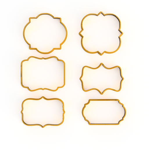 Set x10 Vintage Frame Cookie Cutters / Set x 10 Cortador de Galletas Marcos Vintage 3D model