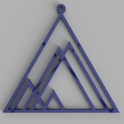 berge.png STL-Datei Mountains keychain, necklace herunterladen • Objekt zum 3D-Drucken, PrinDings