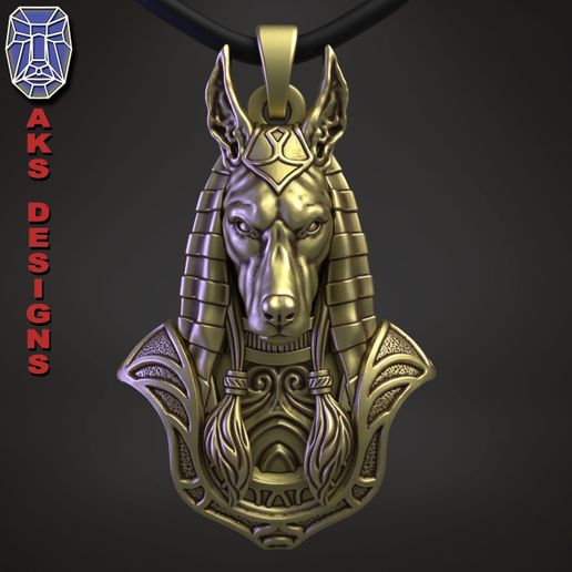 Egyptian Anubis v1 Pendant Jewelry 3D model