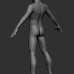 BASE-MESH-MALE-BODY-3-4-BACK.jpg Fichier OBJ gratuit BASE MESH MALE BODY - modèle masculin・Plan imprimable en 3D à télécharger