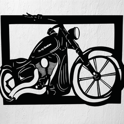 Imagen1-MOTO-HARLEY-DAVINSON.png STL file MOTORCYCLE HARLEY DAVINSON WALL DECORATION 2D ART・Design to download and 3D print
