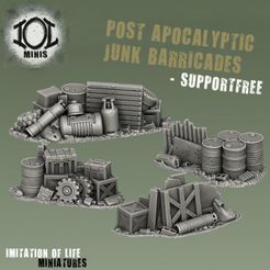MINIATURES Файл 3D Баррикады из пост-апокалиптического хлама *Без поддержки・Модель для загрузки и печати в формате 3D