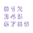 Numeracion completa 9 cm.stl Numbering from 0 to 1/Numbering from 0 to 1 - Cookie cutter - cookie cutter