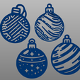 1.png 4x Christmas baubles for filament and resin printers