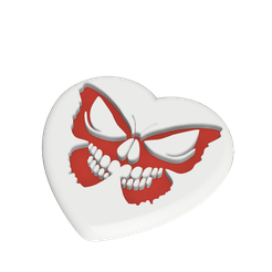 Butterfly-Skull-rounded.png Archivo STL Calavera Corazón de Mariposa・Plan de impresión en 3D para descargar