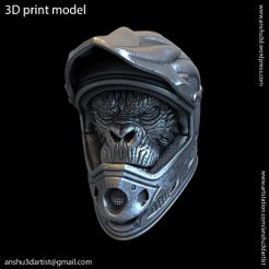Biker_monkey_vol2_Pendant_K1.jpg 3D-Datei Biker-Affe vol2 Anhänger-Schmuck・Design für 3D-Drucker zum herunterladen