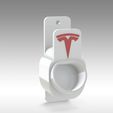 Untitled 739.jpg **Improved Updated Version** TESLA MOBILE CHARGER GEN 2  - CABLE HOLDER WALL MOUNT Bracket for Gen2 UMC North America and EUROPE with bonus Tesla drink coasters included!