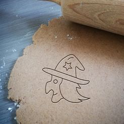 witch halloween_koekjesvorm.jpg STL file Witch Halloween Cookie Cutter・3D print object to download
