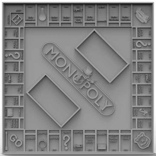 Monopoly.png 3D Model STL File for CNC Router/Laser & 3D Printer Monopoly