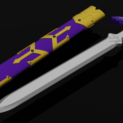 Espada-y-vaina-render.png Fichier STL Réplique de l'épée de maître・Objet imprimable en 3D à télécharger