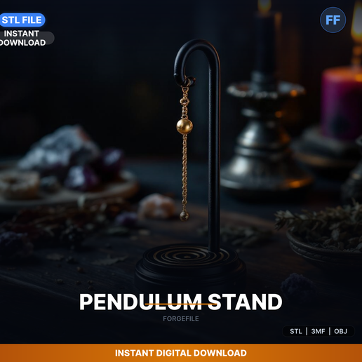 Stand For Pendulum With Hook To Hang, Spiral Design Base - 3D Printable STL File