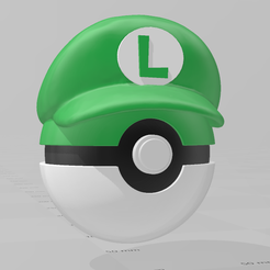 Luigi-IG.png Файл STL Покебол Луиджи・Модель 3D-принтера для загрузки