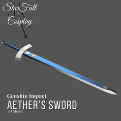 1.png Archivo STL Espada de éter Genshin Impacto・Modelo para descargar y imprimir en 3D