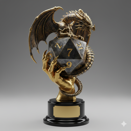 RPG Trophy – Fantasy Role Playing Award 3D Model