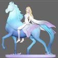 1.jpg Elsa on horse white dress FROZEN2 disney girl princess 3D print model