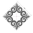 onlay19-03.JPG Square floral decoration element relief 3D print model