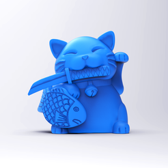 Cat4.png STL file Maneki neko - lucky cat・3D printer model to download