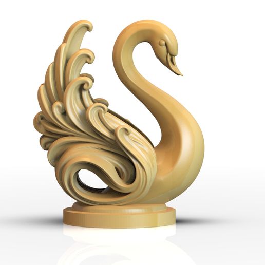 Swan Sculpture STL Ornamental Swan Decorative Bird Statue 3D print model
