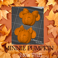 1.png Minnie Mouse Pumpkin New Bow with wall mounts