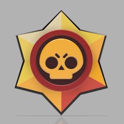 resize-logo-brawl-v6.jpg Free 3D file Brawl Stars Badge - fan art・3D printer design to download
