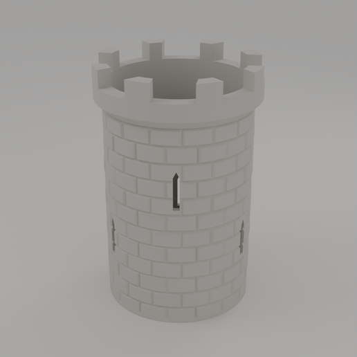 Castle Tower Pen Holder - Medieval Stone Tower Desk Organizer | No Supports