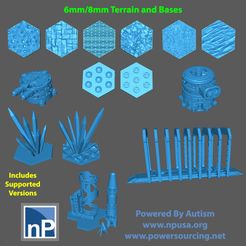 BT_08_medium.jpg 3D file 6mm/8mm Scale Hex Bases, Terrain, and More 08・3D printable design to download