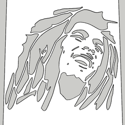 Bob Marley 01.PNG STL-Datei Stencil Bob Marley・Design für den 3D-Druck zum Herunterladen
